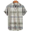 thumbnail image 2 of Camisas De Compresion Casual Hombres Solapa Estampado Manga Corta Puños Botón Puerto Estilo Floral Camisa Sand Beach Hawaiianss Summer Top (Grey, XXL), 2 of 4