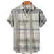 thumbnail image 2 of Camisas De Compresion Casual Hombres Solapa Estampado Manga Corta Puños Botón Puerto Estilo Floral Camisa Sand Beach Hawaiianss Summer Top (Grey, 3XL), 2 of 4