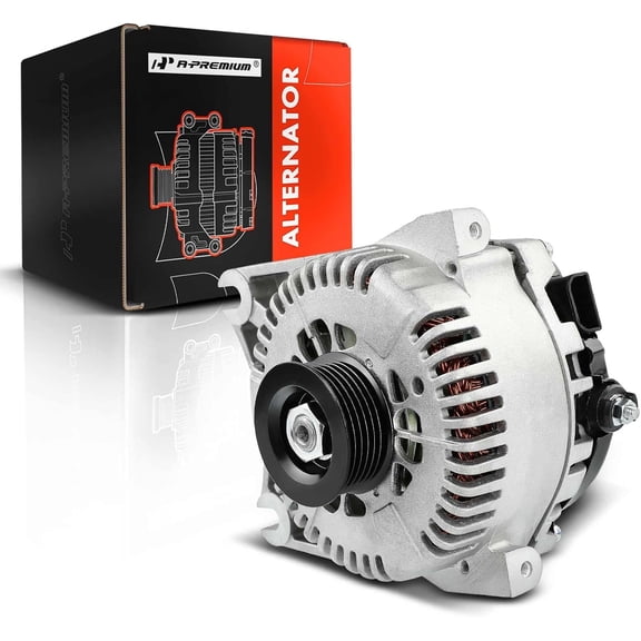 A-Premium Alternator Compatible with Ford Explorer 02-05, Crown Victoria 01-02 & Lincoln Town Car, Continental & Mercury, V8 4.6L, 130Amp 12V CW 6-Groove Pulley, Replace# F5OU10300FA, F6OU10300AA