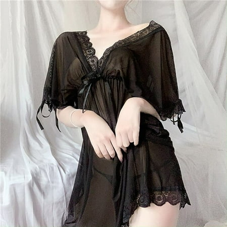 YCNYCHCHY Sexy Lingerie Dress Women Sexy Blouse Sleepwear Lace Underwear Sex Babydoll Erotic Transparent Dress Night Dress Women