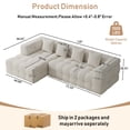 thumbnail image 4 of Wiilayok 120" Boneless Oversized Cloud Couch, Left Facing L-Shaped Chenille Sectional Sofa with Chaise Lounge, Deep Seat Upholstered Living Room Sofa with 4 Pillows, No Assembly, Beige, 4 of 9