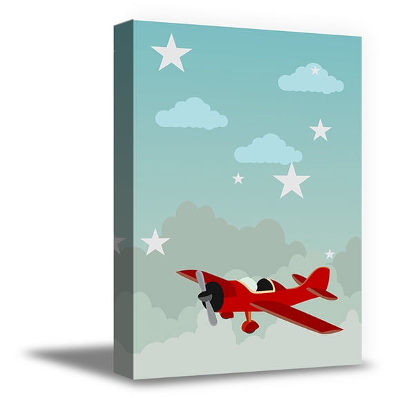 Awkward Styles Plane Canvas Art Cute Wall Art Nursery Room Wall Art Baby Boy Room Decor Baby Girl Room Decorations Ready to Hang Picture Newborn Baby Room Wall Decor Plane Wallpapers Made in USA