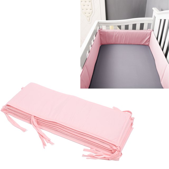 Parachoques Acolchados Para Bebé, Forro Suave Y Transpirable Para Cuna, Protección Contra Colisiones, Color Sólido Para Cunas De Tamaño Completo, 4 Uds.