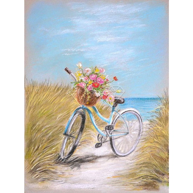5D diamante pintura campo bicicleta completo redondo Rhinestone DIY pared hogar decoraciones Tmvgtek decoración de arte en el hogar