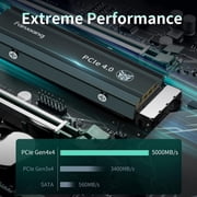 Fanxiang S660 1TB PCIe Gen4 NVMe M.2 Internal Gaming SSD with Heatsink, Up to 5000MB/s Speed, SLC Cache Design Compatible with PS5