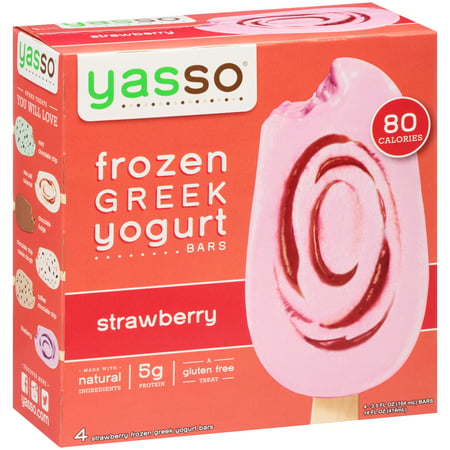 Yasso® Strawberry Frozen Greek Yogurt Bars 4-3.5 fl. oz. Bars - Walmart.com