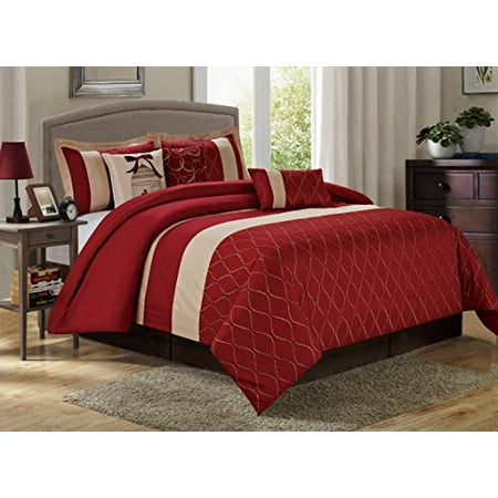 7 Piece Malibu Wave Embroidery Clearance Bedding Comforter Set