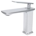 thumbnail image 3 of Grifo de lavabo de estilo nórdico, grifo mezclador de agua fría y caliente con un solo orificio, mango largo para baño G1/2, 3 of 10
