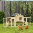 thumbnail image 2 of PawHut Chicken Coop, Wooden Large Rabbit Hutch with Nesting Box, Run, Ramp, 2 of 10