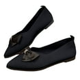 thumbnail image 6 of Women's Bowknot Ballet Flats Pointed Toe Casual Flat Shoes Breathable Dressy Work Shoes Lightweight Knit Slip On Loafers Black Size 6, 6 of 8