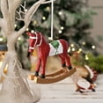 thumbnail image 2 of JeashCHAT Resin Christmas Horse Ornaments, Animal Horse Figurine Hanging Pendant Christmas Tree Ornaments Holiday Party Xmas Gifts, 3.15inch, Red, 2 of 6