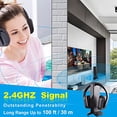 thumbnail image 5 of Auriculares inalámbricos para ver Smart TV con base de carga de transmisor RF de 2,4 G (AUX RCA óptico digital), auriculares de TV inalámbricos para personas mayores, alcance inalámbrico de 100 pies s, 5 of 5