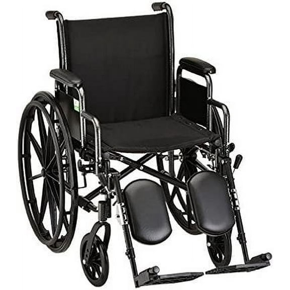 16 Inch Steel Wheelchair with Detachable Arms & Elevating Leg Rests - 1 Each/Each -