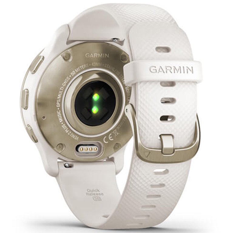 GARMIN -  【美品】 GARMIN VENU SQ 2 WHITE/CREAM GOLD Garmin Venu Sq 2 GPS Fitness Smartwatch (Cream Gold Aluminum