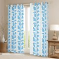 thumbnail image 2 of jejeloiu Blue Botanical Leaf Black Out Curtains,Minimalist Aesthetic Curtains Pack of 2 (42x63 Each) For Adults, 2 of 6