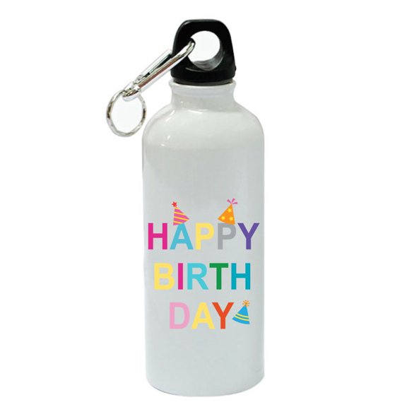 Happy Birthday White Aluminum Sports 20 oz Water Bottle