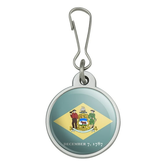 Delaware State Flag Jacket Handbag Purse Luggage Backpack Zipper Pull Charm