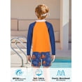 thumbnail image 2 of Boys Long Sleeve Rash Guard Swimsuit Kids Two-Pieces Bathing Suits Set, 2 of 6