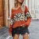 thumbnail image 1 of Puntoco-suéter de manga larga con cuello en V para mujer, blusa holgada con estampado de leopardo, suéter de punto, liquidación de Navidad Puntoco Puntoco-3140, 1 of 5