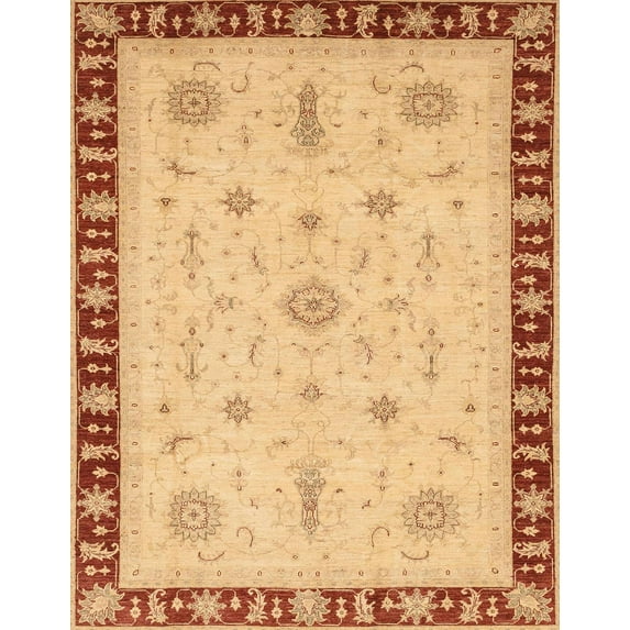 Ahgly Company Indoor Rectangle Abstract Chrome Gold Yellow Oriental Area Rugs, 7' x 10'