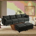 thumbnail image 3 of Modern Corduroy 113.5'' Modular U Shaped Sectional Sofa with Storage Ottoman for Living Room, 3 of 21
