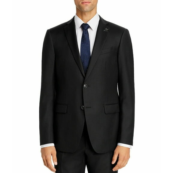 John Varvatos Star Tonal Dotted Black Slim Fit Suit Jacket Sports Coat 40 S 40S