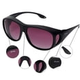 thumbnail image 4 of Gafas de sol Yodo que se ajustan sobre lentes con lentes polarizadas para hombres y mujeres, montura negra/lente púrpura, 4 of 8