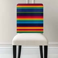 thumbnail image 3 of Colorful Mexican Striped Modern Horizontal Stripes Chair Covers Set of 1 Chair Back Covers Stretch Removable Washable Chairs Slipcovers Chair Protector for Dining Room Kitchen Party Decor, 3 of 5