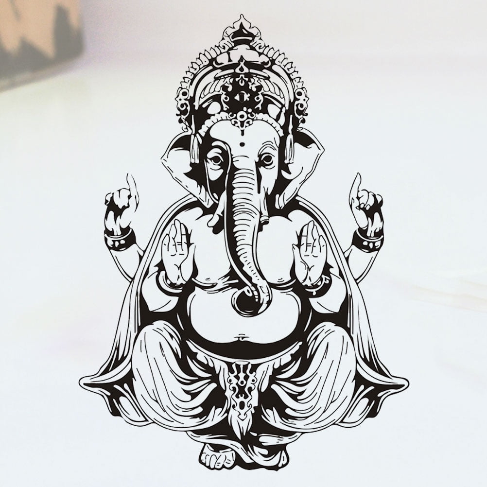 Buy Black Non Wooven Paper 3D Grey Lord Ganesha Mural Wallpaper by 999Store  Online - 3D Wallpapers - Wallpapers - Furnishings - Pepperfry Product