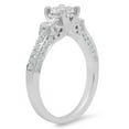 thumbnail image 2 of Dazzlingrock Collection 1.00 Carat (ctw) 18k Princess & Round 3 Stone Diamond Ladies Bridal Engagement Ring 1 CT, White Gold, Size 7, 2 of 4