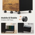 thumbnail image 4 of GALAXHERO 3 Drawer Filing Cabinet with Lock and Key, Rolling Wood File Cabinet for Home Office, Lockable Storage Drawers Fits Letter/A4, Rustic Brown, 4 of 9