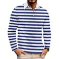 thumbnail image 1 of Blusa y camisa de manga larga con cuello vuelto para hombre, moda informal, botones, cuello vuelto, camisa de manga larga a rayas, abrigo de poliéster para hombre, 1 of 6