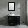 thumbnail image 6 of Wonline 36 inch Bathroom Vanity Wood Cabinet Double Circular Ceramic Vessel Sink Round Above Counter Bowl Bathroom Cabinet W/ Mirror Black, 6 of 7