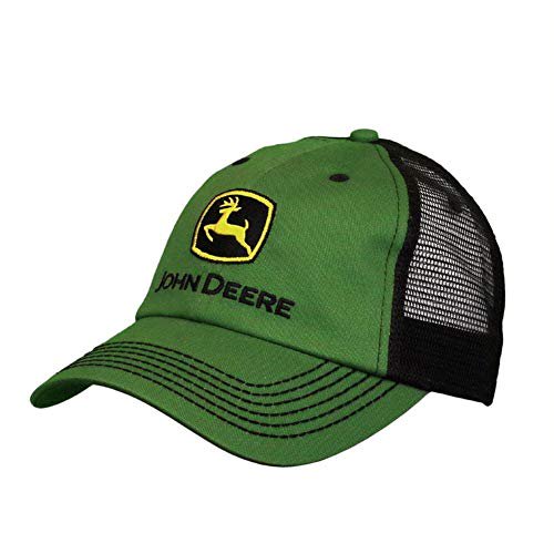 John Deere John Deere Mesh Backed Hat with Construction Logo, Green