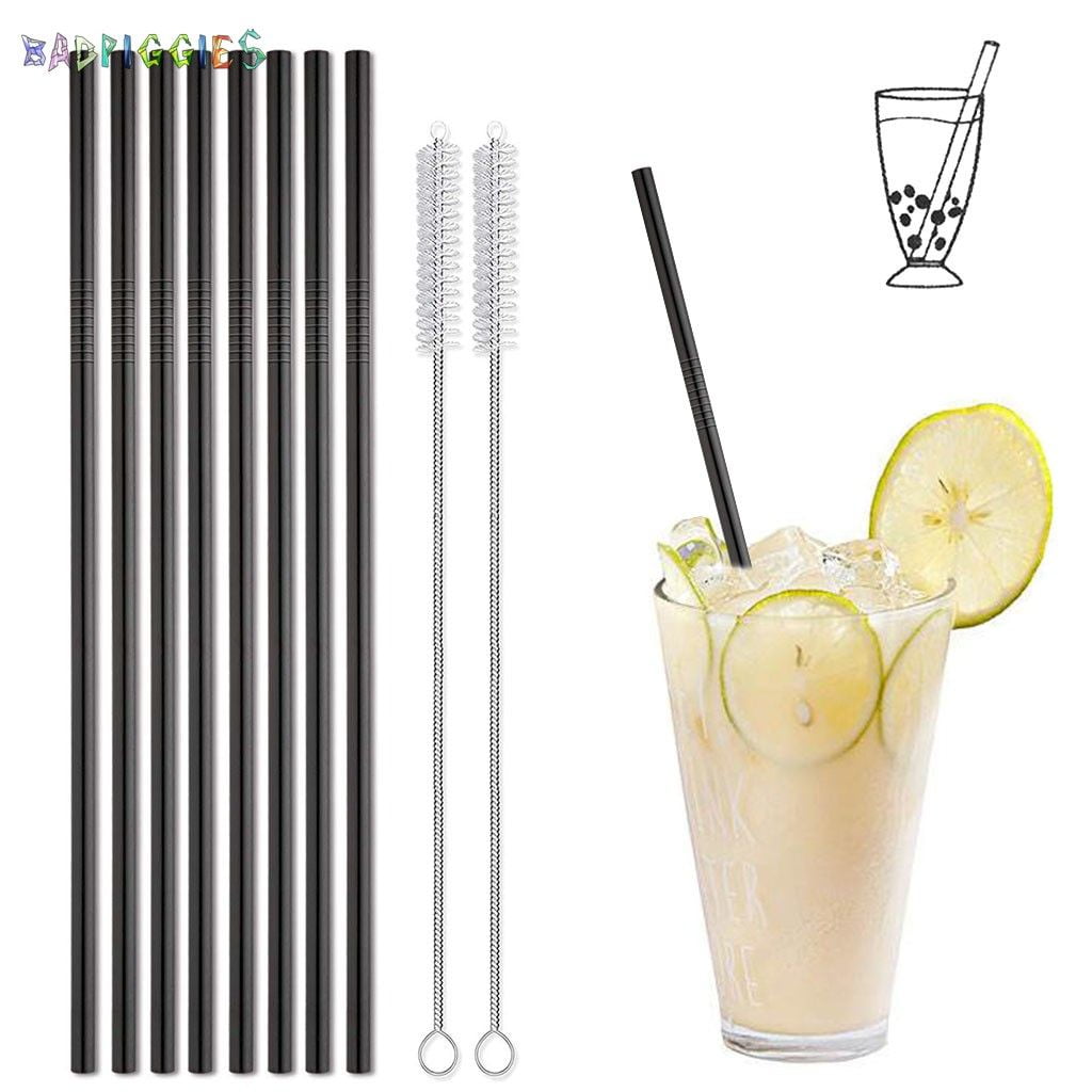 Juice 10 x 10 mm Smoothie Straws Perfect for Cold Drinking BPA Free Design•Master- Reusable Glass Drinking Straws Milkshakes 12-Pack Iced Tea Extra Long Drinking Straw
