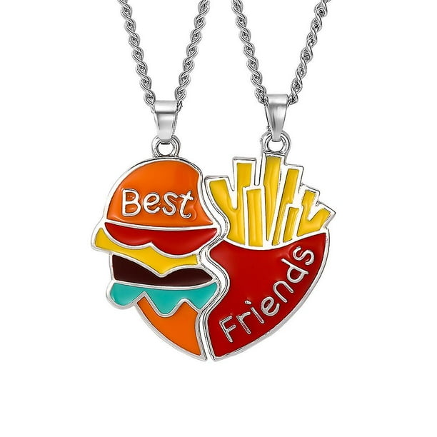 Hewill Magnetic Best Friends Necklace Women Men Matching Love Heart Pendant Necklaces for Couples Friendship BFF Necklace for 2 Boyfriend and Girlfrie Walmart