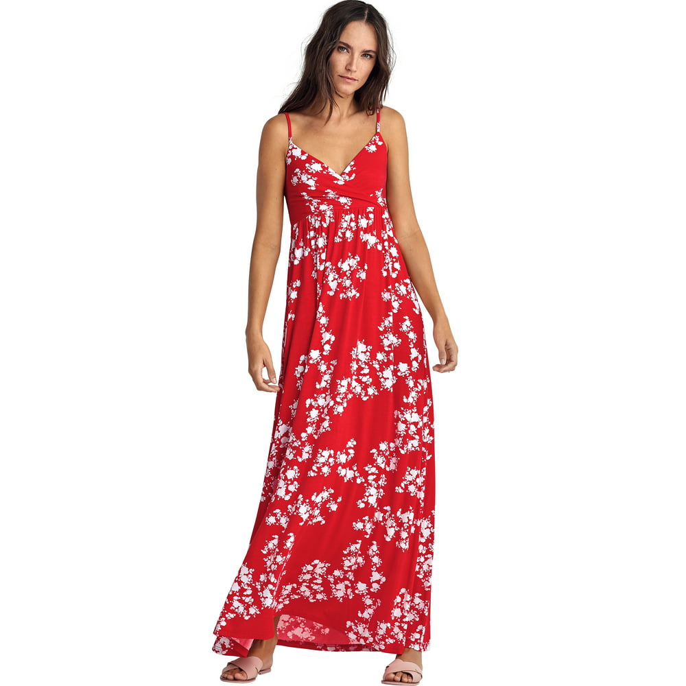 Ellos - ellos Women's Plus Size Knit Surplice Maxi Dress - 4X, Hot Red ...
