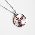 thumbnail image 4 of Deer Elegant Glass Circular Pendant Necklace - Women's Fashion Necklace with Stunning Design, 4 of 5
