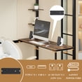 thumbnail image 3 of Twin Size Loft Bed with Desk & Shoe Bench,Metal Loft Bed Frame with Power Outlet,Heavy-Duty Loft Beds,No Box Spring Needed,Brown, 3 of 8