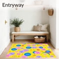 thumbnail image 3 of ODIKA 3'x5' Machine Washable Non-Slip Area Rug, Modern Mosaic with A Z Letter Art and Abstract Spots High Traffic Rug with Pad, Yellow, 687904, 3 of 8