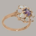 thumbnail image 3 of LBG British Made 14k Rose Gold Natural Amethyst & Opal Womens Statement Ring - 33 size options - Size 11.5, 3 of 6