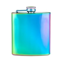 Blush Iridescent Stainless Steel Liquor Flask for Women, Travel, Gifts, 6oz