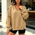thumbnail image 6 of Horkkom Sweatshirt for Women V Neck Long Sleeve Pullover Sweatshirts Soft Comfy Oversized Sweatshirt, S-2XL, 6 of 7