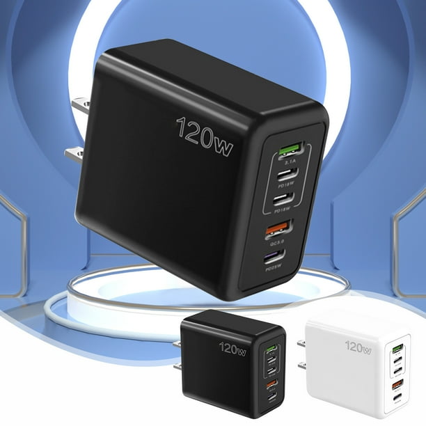 Cargador Rápido onlyliua para Móvil 120 W Tipo C Pd+Usb Compatible con Android Ios