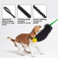 thumbnail image 4 of Dog rope toy, dog bungee chasing toy 100% sheepskin, sheep scent drag toy suitable for all breeds (purple, with rubber ball), 4 of 4