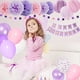 thumbnail image 4 of Adornos de cumpleaños morados para mujeres y niñas, suministros de decoración de fiesta de cumpleaños con globos rosas y morados, cartel de lunares circulares de feliz cumpleaños, farolillos de papel JAMW Sencillez, 4 of 5