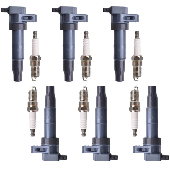 Ignition Coil and Platinum Spark Plug Compatible with 2009 Hyundai Genesis 3.8L V6 UF546