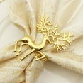 thumbnail image 3 of harmtty Napkin Ring Christmas Deer Pattern Sturdy Alloy Wedding Center Napkin Circle for Bar, 3 of 7