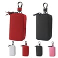 thumbnail image 3 of Cuero Doble Cremallera Llaves Cadena Anillo Gancho Estuche Billetera Bolso Monedero Mujeres Hombres Llavero de coche seitruly BB7029-01, 3 of 7