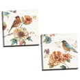 thumbnail image 2 of Gango Home Decor Spiced Nature Flowers and Birds Wall Art ; Two Orange 16x16in Hand-Stretched Canvases, 2 of 6